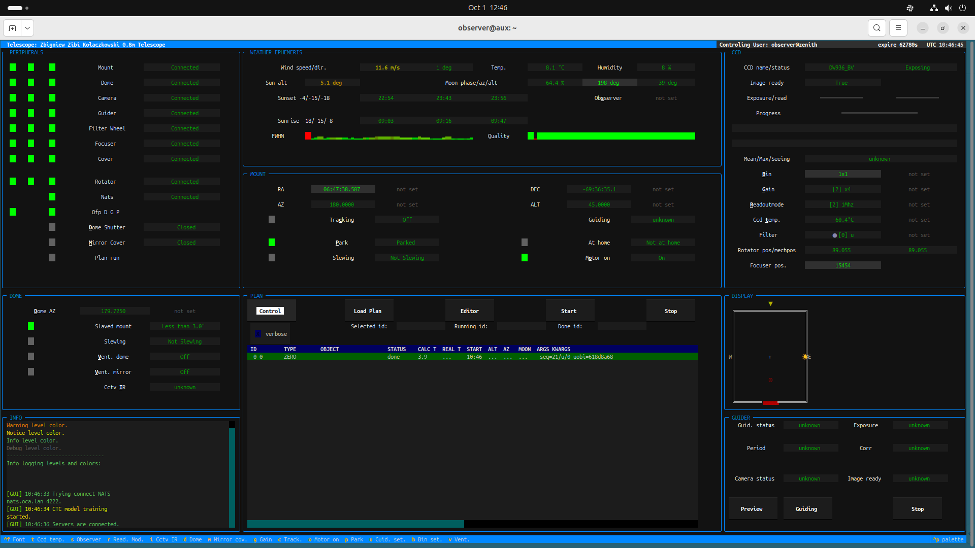 TextUI Screenshot - Multi-Telescope Text Dashboard